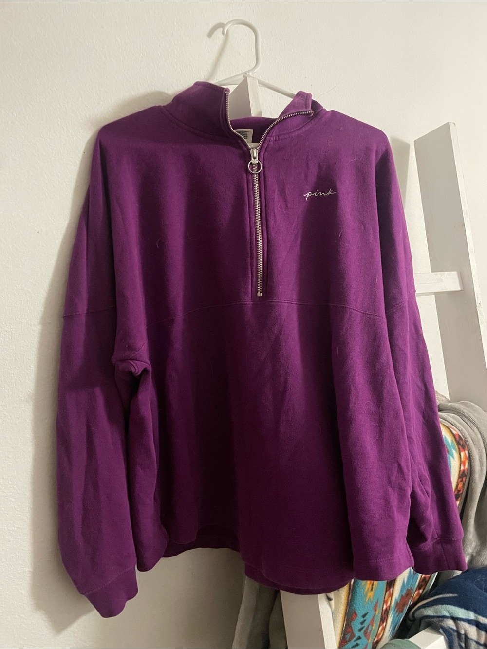 PINK Victoria's Secret Purple 1/4 Zip Sweatshirt